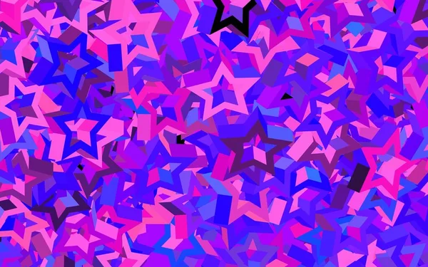 Dark Pink Blue Vector Backdrop Small Big Stars Glitter Abstract — Stock Vector