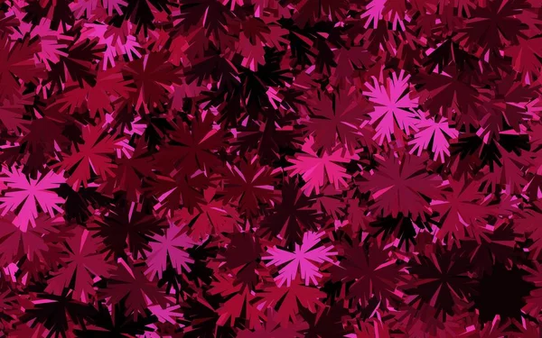 Dark Pink Вектор Каракули Шаблон Цветами Элегантная Яркая Иллюстрация Цветами — стоковый вектор