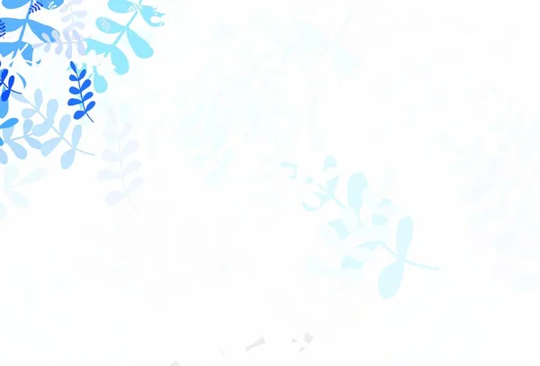 Hellrosa Blauer Vektor Doodle Hintergrund Mit Blättern Leuchtend Farbige Illustration — Stockvektor