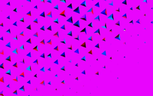 Modèle Vectoriel Bleu Foncé Rouge Avec Cristaux Triangles Belle Illustration — Image vectorielle