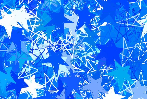 Hellblauer Grüner Vektorhintergrund Mit Farbigen Sternen Leuchtend Farbige Illustration Mit — Stockvektor