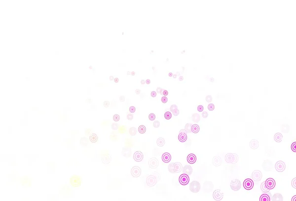Modèle Vectoriel Rose Clair Jaune Avec Des Cercles Illustration Avec — Image vectorielle