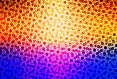 Açık mavi, daire şekilli sarı vektör düzeni. Renkli su damlaları olan modern soyut çizimler. Fütürist reklamlar ve kitapçıklar için şablon.