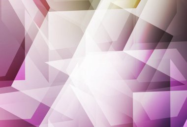 Açık Pembe, yeşil vektör üçgen arkaplan. Çokgen tarzda tamamen yeni bir renk çizimi. Arkaplanlarınız için desenli desen.