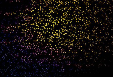 Koyu mavi, kırmızı vektör desenli ve çokgen. Renkli üçgenli modern soyut illüstrasyon. Kartvizitiniz için modern tasarım.