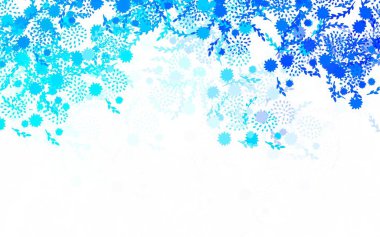 Hafif Mavili vektör karalama arkaplanı, çiçekler, güller. Beyaz arka planda doğal bir çiçek. Web ve broşürler için elle boyanmış tasarım.