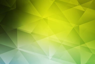 Açık yeşil, sarı vektör soyut mozaik fon. Gradyanı olan üçgen geometrik örnek. Bir markanın arkaplanı için desen.