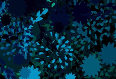 Koyu mavi, kaotik şekilli kırmızı vektör şablonu. Soyut tarzda rengarenk gradyan şekilleri olan bir resim. Web siteniz için basit tasarım.