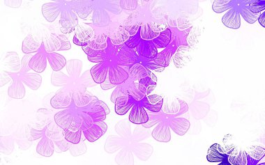 Açık pembe vektör zarif desenli, çiçekli renkli çizimler ve karalama tarzında çiçekler. İşiniz için yepyeni bir tasarım..