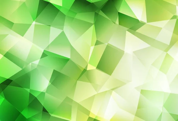 Hellgrüner Gelber Vektor Polygon Abstrakter Hintergrund Leuchtend Bunte Illustration Mit — Stockvektor