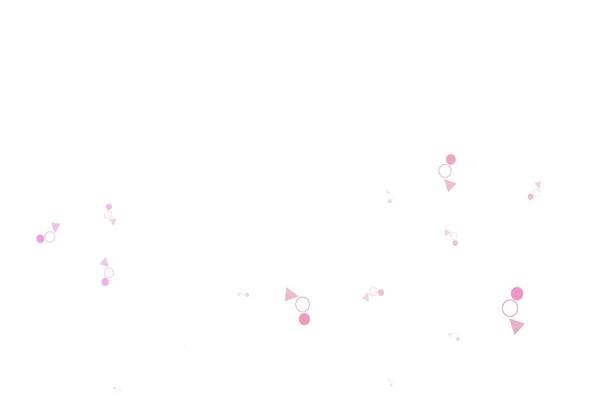 Светло Розовый Красный Векторный Фон Треугольниками Кругами Абстрактная Градиентная Иллюстрация — стоковый вектор