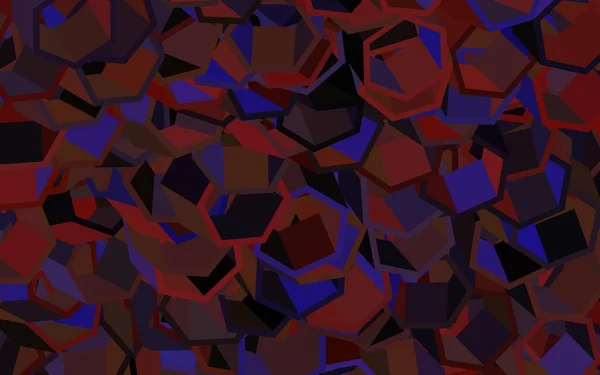 Violet Foncé Fond Vectoriel Rose Avec Hexagones Hexagones Colorés Sur — Image vectorielle