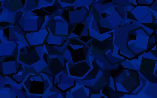 Textura Vectorial Azul Oscuro Con Hexágonos Colores Fondo Desenfoque Con — Archivo Imágenes Vectoriales