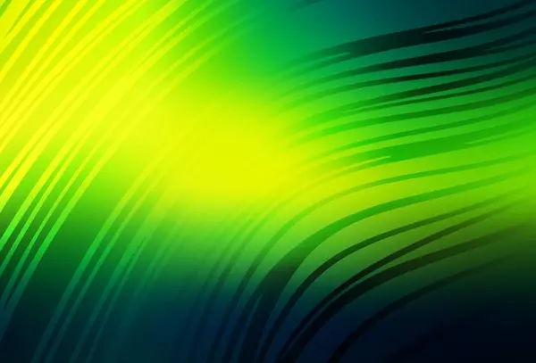 Dunkelgrüne Gelbe Vektorvorlage Mit Linien Eine Leuchtende Illustration Die Aus — Stockvektor
