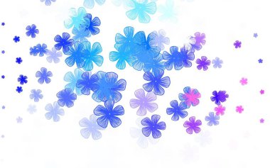 Açık mavi, çiçekli kırmızı vektör karalama deseni. Karalama tarzında çiçekli soyut illüstrasyon. Cep telefonlarının geçmişleri için şablon.