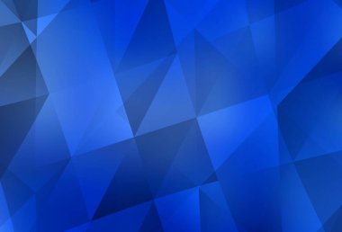 Açık mavi vektör çokgen desen. Üçgenli parlak renkli çizimler. İşiniz için yepyeni bir tasarım..