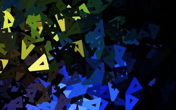 Σκούρο Μπλε Κίτρινο Διανυσματικό Μοτίβο Πολυγωνικό Στυλ Glitter Αφηρημένη Εικόνα — Διανυσματικό Αρχείο