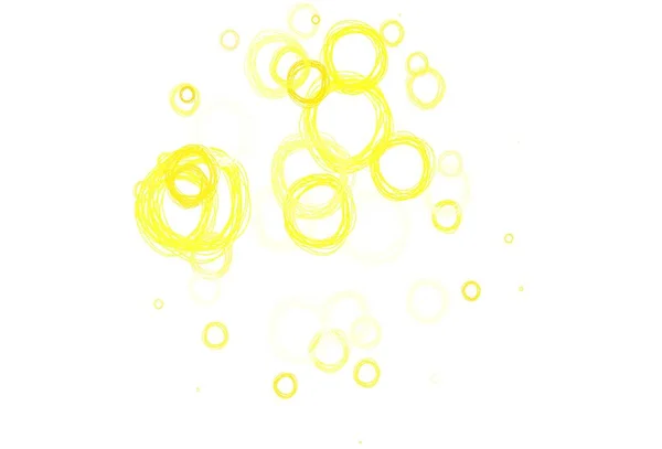 Светло Желтая Векторная Компоновка Кружочками Современная Абстрактная Иллюстрация Красочными Каплями — стоковый вектор