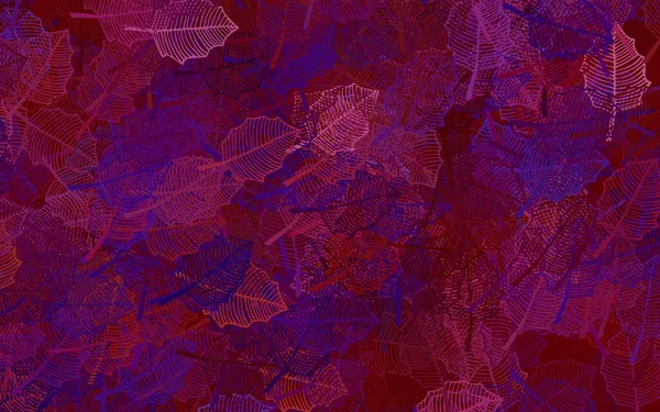 Dark Pink Yellow Vector Doodle Texture Leaves Leaves Blurred Abstract — ストックベクタ