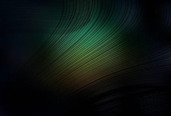 Dunkelblaue Grüne Vektorschablone Mit Geschwungenen Linien Brandneue Farbenfrohe Illustration Geschwungenem — Stockvektor