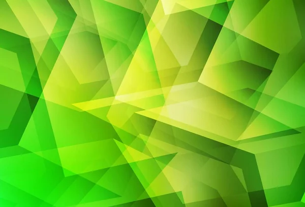 Светло Зеленый Желтый Векторный Многоугольный Фон Элегантная Яркая Полигональная Иллюстрация — стоковый вектор