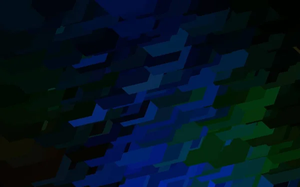 Bleu Foncé Motif Vectoriel Vert Avec Hexagones Colorés Fond Flou — Image vectorielle