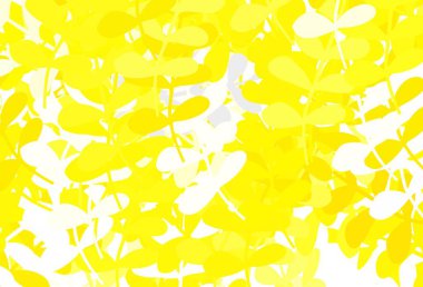 Açık sarı vektör, yapraklı doğal sanat eseri. Bulanık şekilli ve yapraklı yepyeni bir resim. Tasarımınız için yeni şablon.