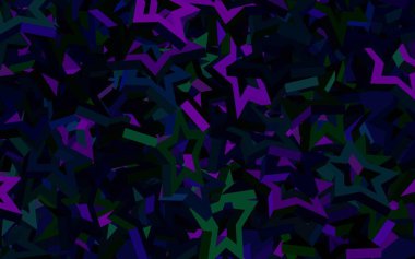 Koyu pembe, renkli yıldızlı yeşil vektör arkaplan. Renkli yıldızlı soyut çizimler. İş ilanınız için akıllı tasarım.