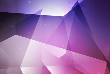 Açık Mor, kristalli pembe vektör şablonu, üçgenler. Renkli üçgenli modern soyut illüstrasyon. Web siteniz için basit tasarım.