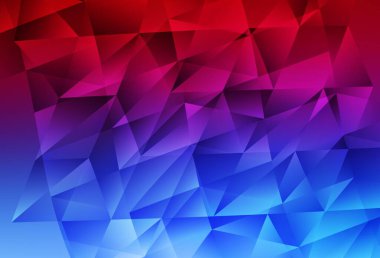 Açık mavi, üçgenli kırmızı vektör arkaplan. Renkli üçgenli modern soyut illüstrasyon. İşiniz için en iyi akıllı tasarım.