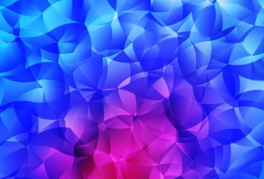 Açık Pembe, Mavi vektör üçgen mozaik şablon. Çokgen tarzda tamamen yeni bir renk çizimi. Dizaynınız için üçgen desen.