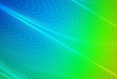 Açık mavi, düz çizgileri olan yeşil vektör arkaplan. Bulanık arkaplanda gradyanı olan çizgiler. Reklamınız, posteriniz, afişiniz için en iyi tasarım.