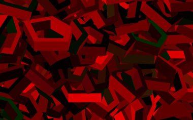 Koyu yeşil, altıgen şeklinde kırmızı vektör şablonu. Renkli altıgenli bir resim seti. İş ilanınız için tasarım.