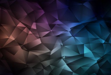 Koyu mavi, kırmızı vektör düşük polimer arka plan. Zarif üçgenleri olan soyut çizimler. Marka kitabınız için yeni şablon.