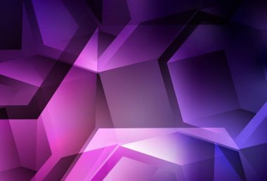 Üçgenli koyu pembe vektör arkaplan, küpler. Renkli üçgenleri ve kareleri olan bir resim. Duvar kağıtları için zarif tasarım.