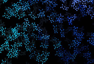 Yapay zeka yapısına sahip koyu mavi vektör şablonu. Yapay zeka bağlantılarıyla basit bir şekilde renkli tasarım. Bilim için desen, geleceksel tasarımlar..