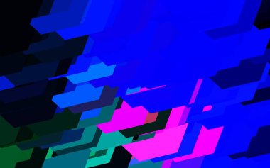 Dark Blue, Red vector pattern with colorful hexagons. Glitter abstract illustration in hexagonal style. Design for your business advert.