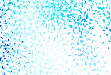 Hafif Mavili vektör arkaplanı yapraklarla karalıyor. Karalama tarzında yaprakları olan belirsiz bir çizim. Duvar kağıtları, boyama kitapları için desen.