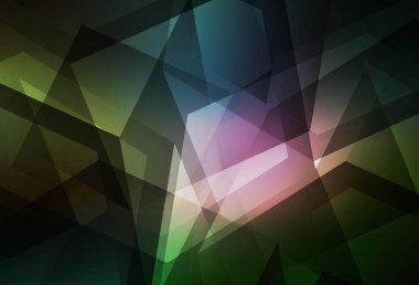 Karanlık çok renkli vektör soyut mozaik arkaplan. Çokgen şekilli bir örnek. Broşürünüz için yepyeni bir tasarım..