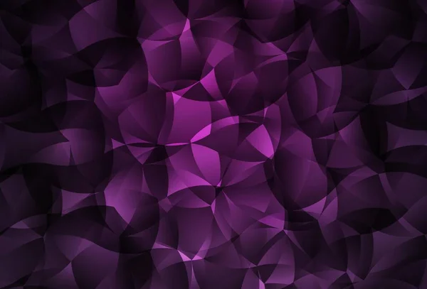 Dunkelrosa Vektor Abstrakten Mosaikhintergrund Leuchtende Polygonale Illustration Die Aus Dreiecken — Stockvektor