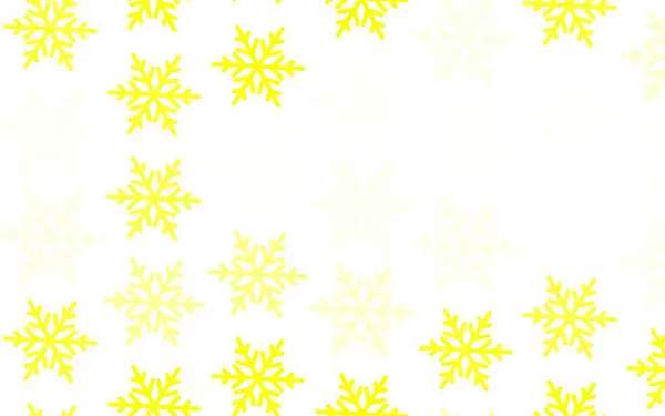 Light Yellow Vector Background Beautiful Snowflakes Stars Modern Geometrical Abstract — Archivo Imágenes Vectoriales