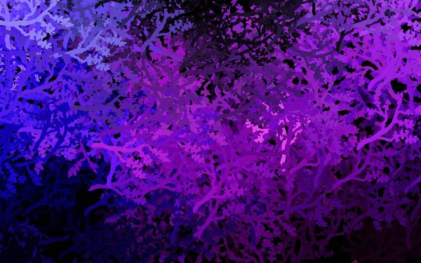 Dark Purple Fundo Abstrato Vetor Rosa Com Árvores Galhos Ilustração — Vetor de Stock