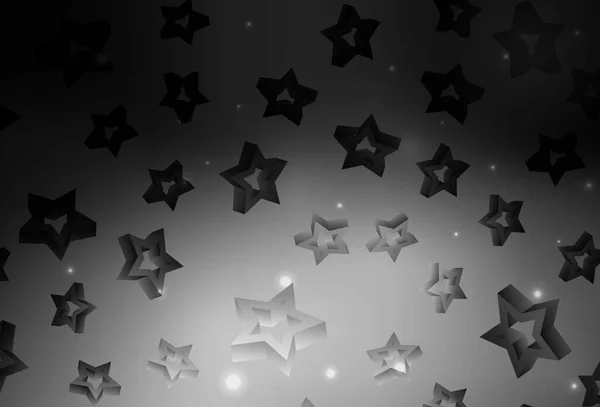 Dark Gray Vector Texture Beautiful Stars Stars Blurred Abstract Background — Stock Vector