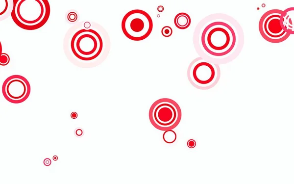 ライトピンク 泡の赤いベクトルの背景 カラフルな抽象的なサークルを輝くのセットでイラスト チラシのパターン — ストックベクタ