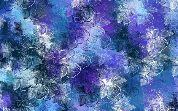 Hellrosa Blauer Vektor Elegante Vorlage Mit Blumen Nagelneue Farbige Illustration — Stockvektor