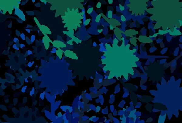 Tmavě Modrá Zelená Vektorová Kulisa Memphisovými Tvary Ilustrace Barevnými Tvary — Stockový vektor