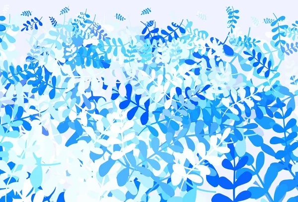 Jasnoniebieski Wektor Abstrakcyjne Tło Liśćmi Brokat Abstrakcyjna Ilustracja Bazgrołami Liśćmi — Wektor stockowy