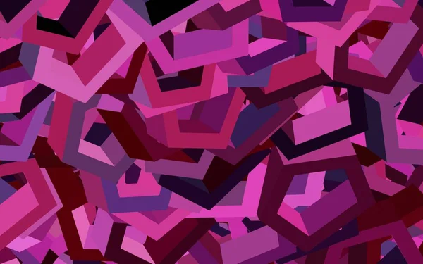 Dark Pink Vector Template Hexagonal Style Colorful Hexagons Blur Backdrop — Vetor de Stock