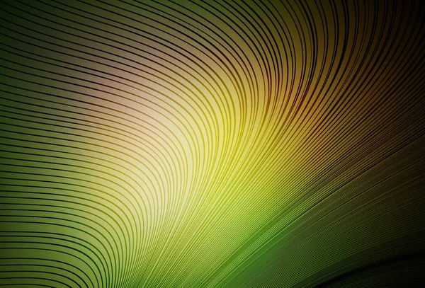 Dunkelgrüner Gelber Vektorhintergrund Mit Gebogenen Linien Moderne Gradient Abstrakte Illustration — Stockvektor