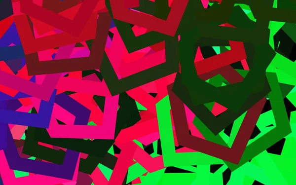 Темно Розовая Зеленая Векторная Компоновка Шестиугольными Вставками Цветные Шестиугольники Фоне — стоковый вектор